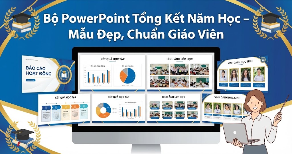 Bộ PowerPoint Tổng Kết Năm Học – Mẫu Đẹp, Chuẩn Giáo Viên